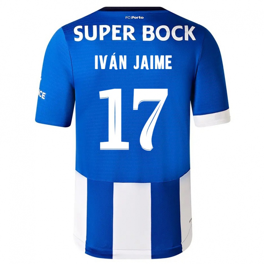 Niño Fútbol Camiseta Iván Jaime #17 Azul Blanco 1ª Equipación 2023/24