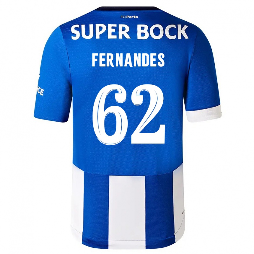 Niño Fútbol Camiseta Rodrigo Fernandes #62 Azul Blanco 1ª Equipación 2023/24