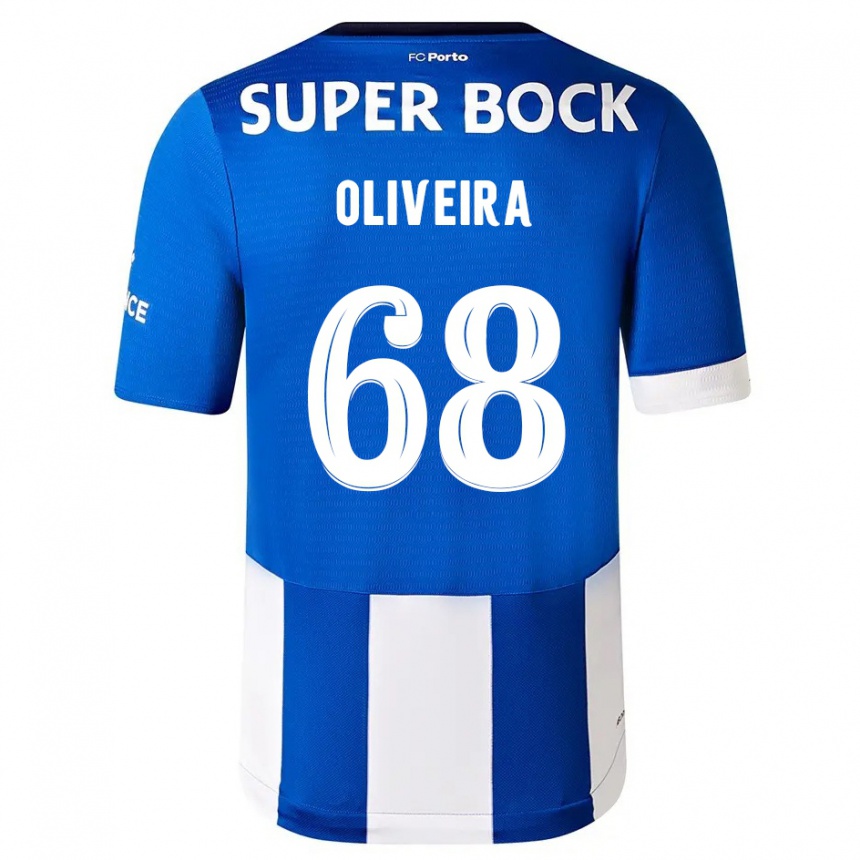 Niño Fútbol Camiseta André Oliveira #68 Azul Blanco 1ª Equipación 2023/24