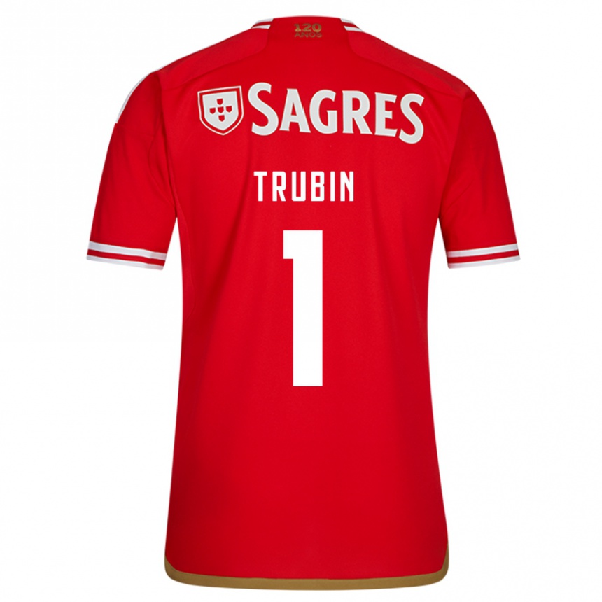 Niño Fútbol Camiseta Anatoliy Trubin #1 Rojo 1ª Equipación 2023/24
