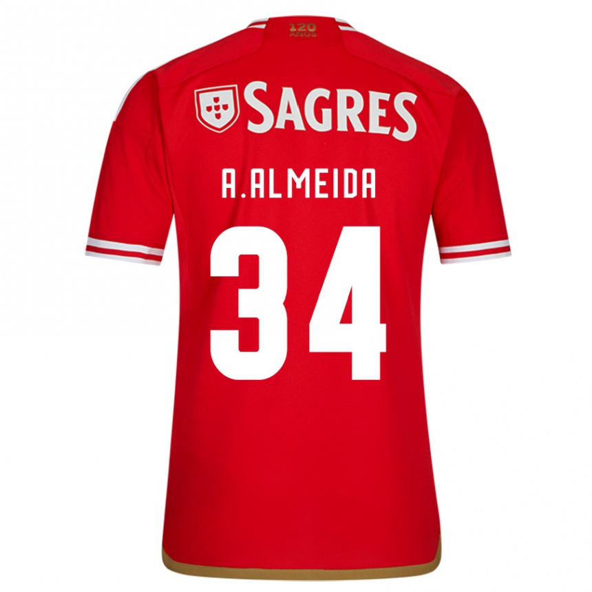 Niño Fútbol Camiseta Andre Almeida #34 Rojo 1ª Equipación 2023/24