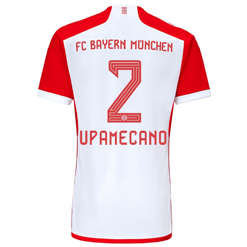 Niño Fútbol Camiseta Dayot Upamecano #2 Rojo Blanco 1ª Equipación 2023/24