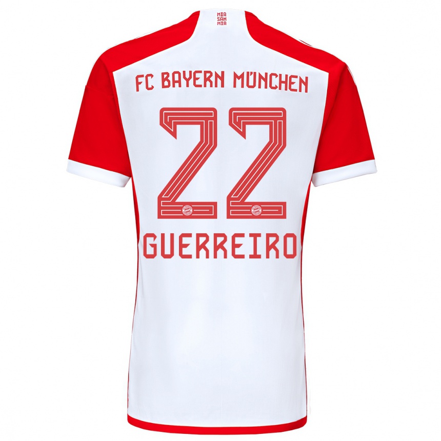 Niño Fútbol Camiseta Raphael Guerreiro #22 Rojo Blanco 1ª Equipación 2023/24