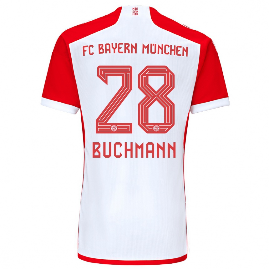 Niño Fútbol Camiseta Tarek Buchmann #28 Rojo Blanco 1ª Equipación 2023/24