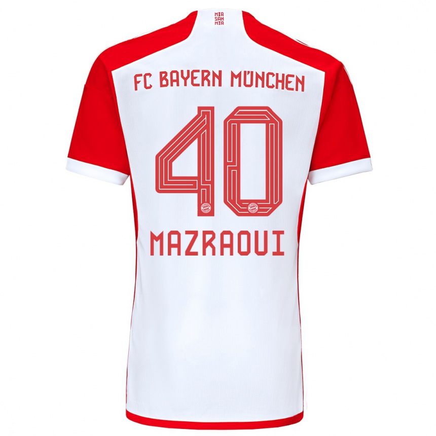 Niño Fútbol Camiseta Noussair Mazraoui #40 Rojo Blanco 1ª Equipación 2023/24