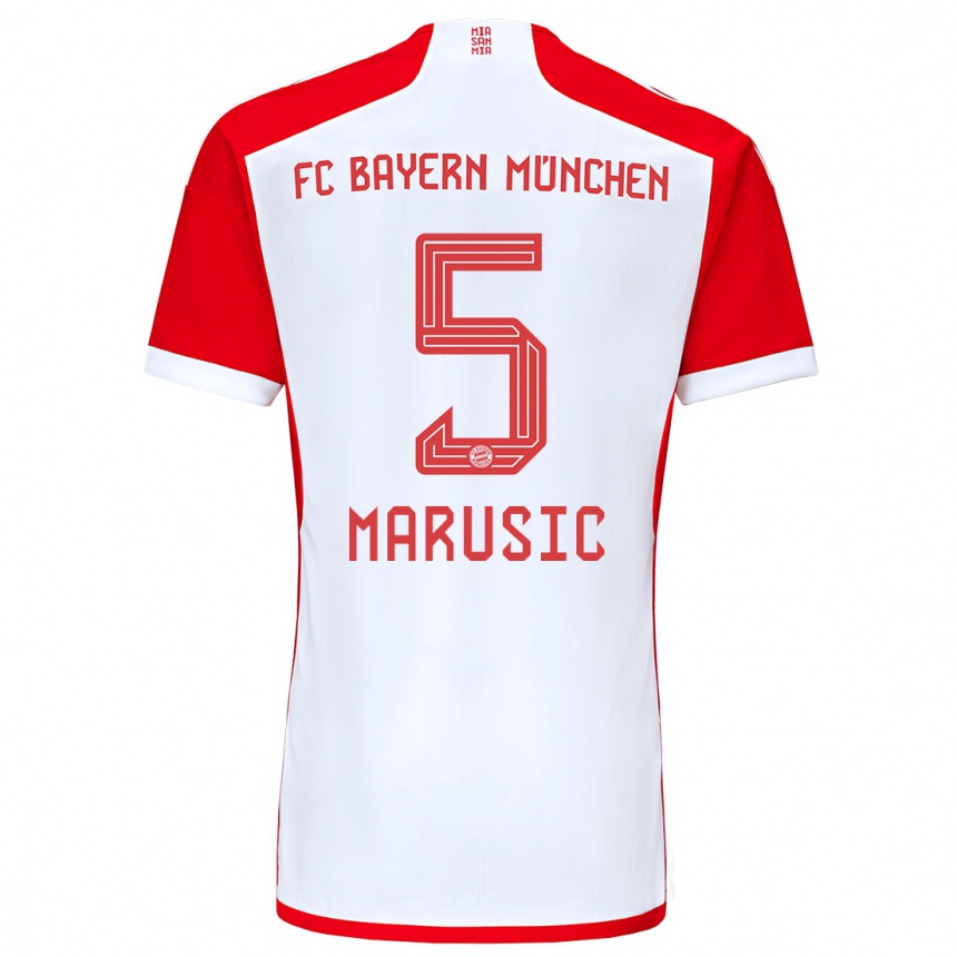 Niño Fútbol Camiseta Gabriel Marusic #5 Rojo Blanco 1ª Equipación 2023/24