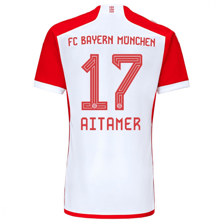 Niño Fútbol Camiseta Younes Aitamer #17 Rojo Blanco 1ª Equipación 2023/24