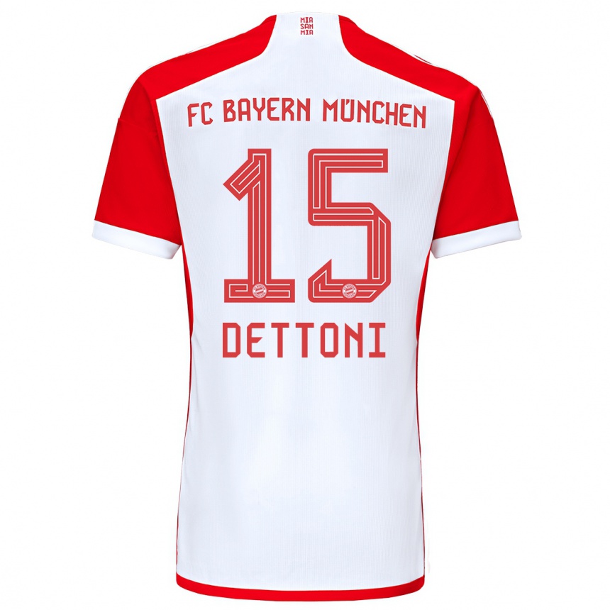 Niño Fútbol Camiseta Grayson Dettoni #15 Rojo Blanco 1ª Equipación 2023/24