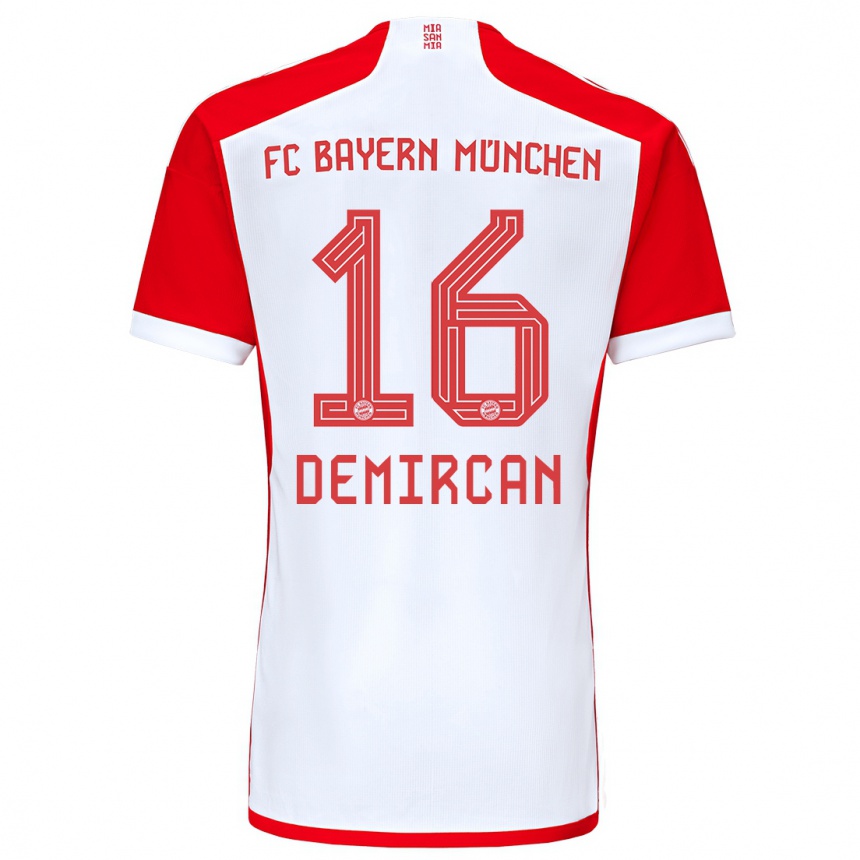 Niño Fútbol Camiseta Emirhan Demircan #16 Rojo Blanco 1ª Equipación 2023/24