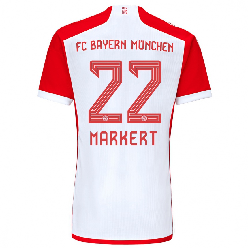 Niño Fútbol Camiseta Leon Markert #22 Rojo Blanco 1ª Equipación 2023/24