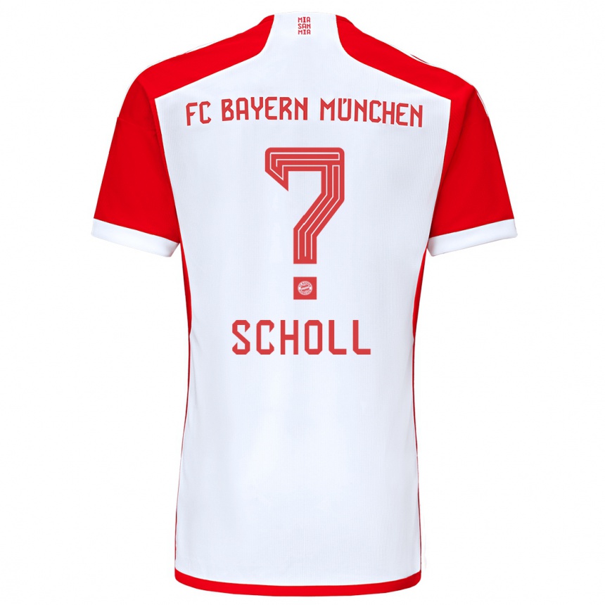 Niño Fútbol Camiseta Paul Scholl #0 Rojo Blanco 1ª Equipación 2023/24