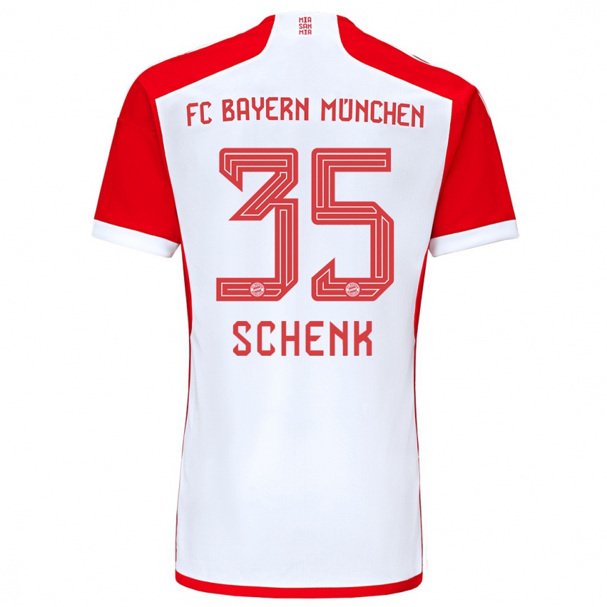 Niño Fútbol Camiseta Johannes Schenk #35 Rojo Blanco 1ª Equipación 2023/24