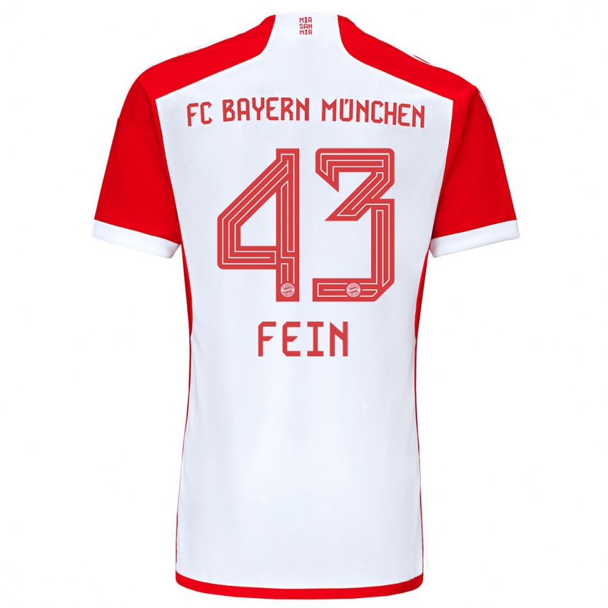 Niño Fútbol Camiseta Adrian Fein #43 Rojo Blanco 1ª Equipación 2023/24