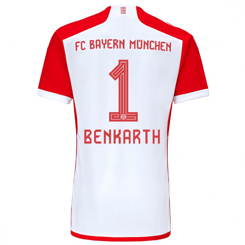 Niño Fútbol Camiseta Laura Benkarth #1 Rojo Blanco 1ª Equipación 2023/24