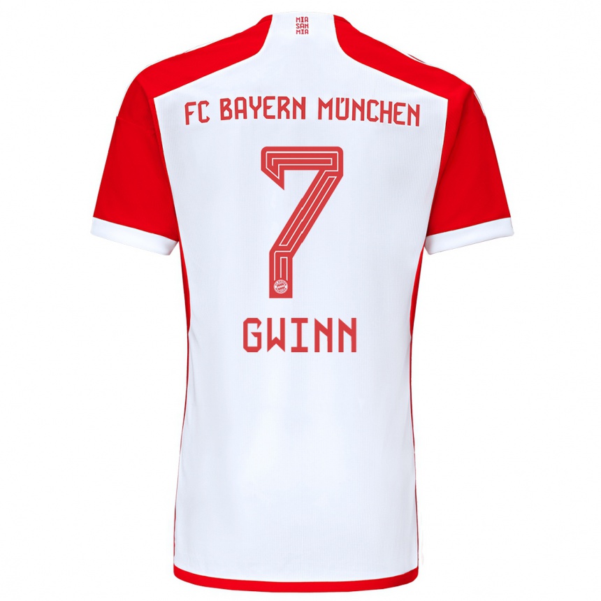 Niño Fútbol Camiseta Giulia Gwinn #7 Rojo Blanco 1ª Equipación 2023/24