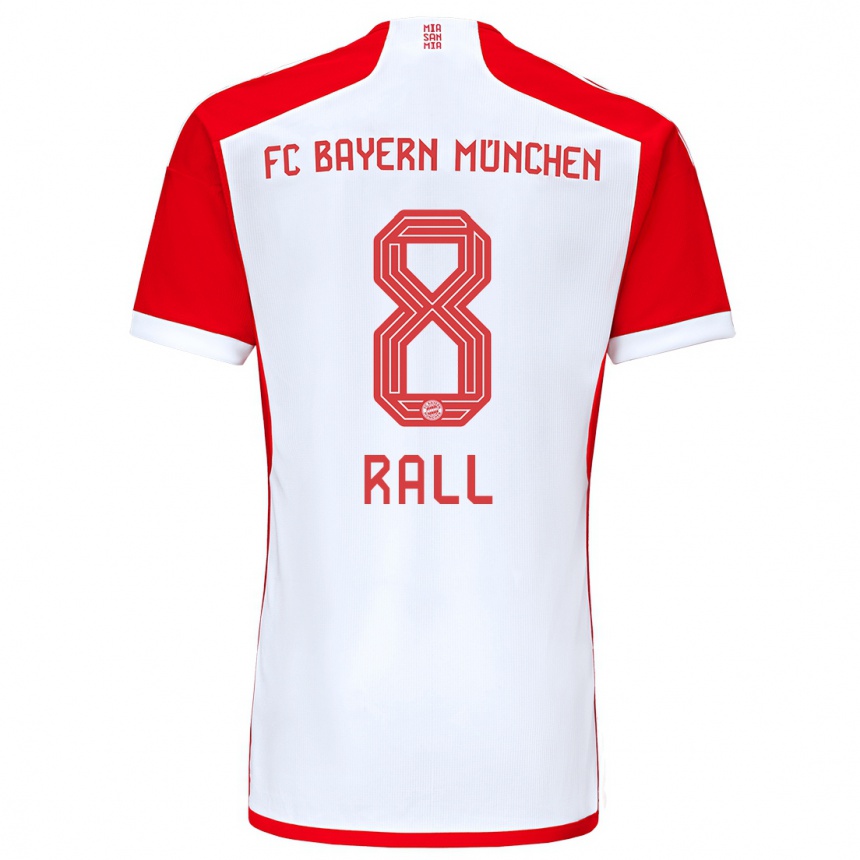 Niño Fútbol Camiseta Maximiliane Rall #8 Rojo Blanco 1ª Equipación 2023/24