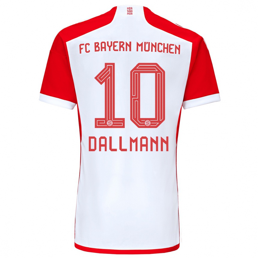 Niño Fútbol Camiseta Linda Dallmann #10 Rojo Blanco 1ª Equipación 2023/24