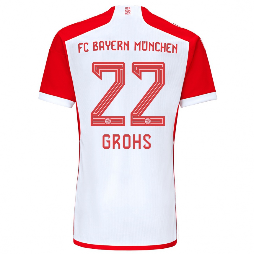 Niño Fútbol Camiseta Maria Luisa Grohs #22 Rojo Blanco 1ª Equipación 2023/24