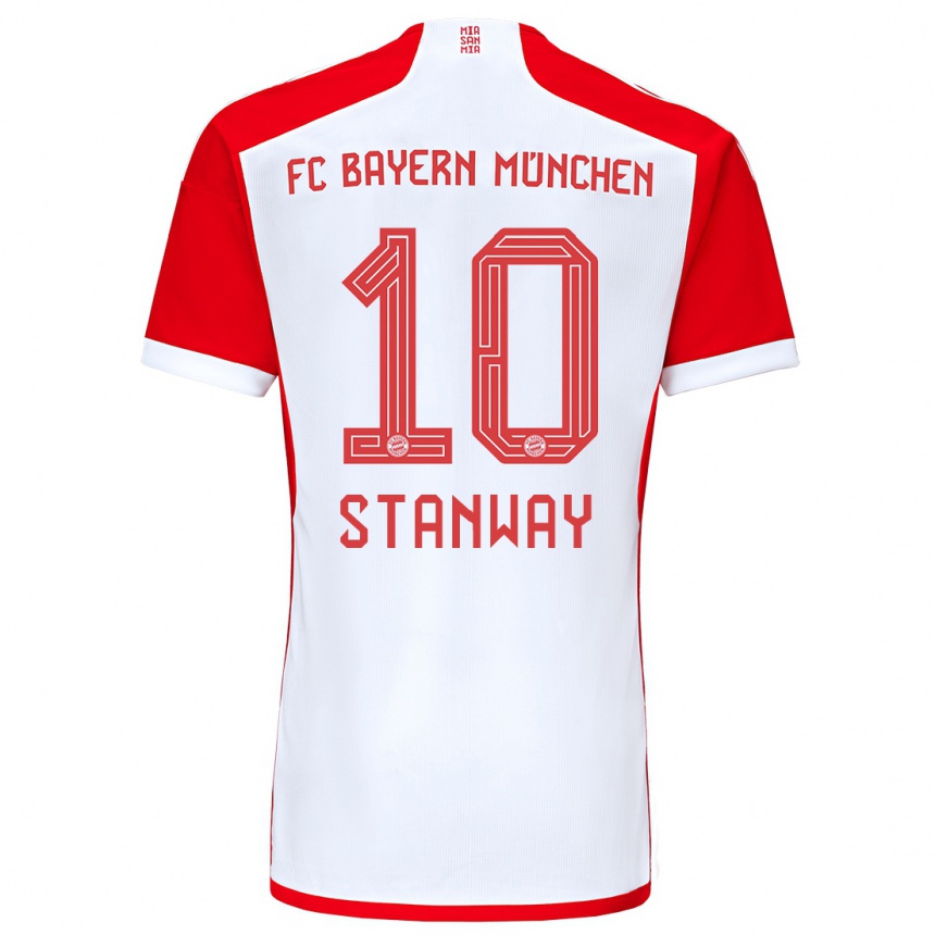 Niño Fútbol Camiseta Georgia Stanway #10 Rojo Blanco 1ª Equipación 2023/24