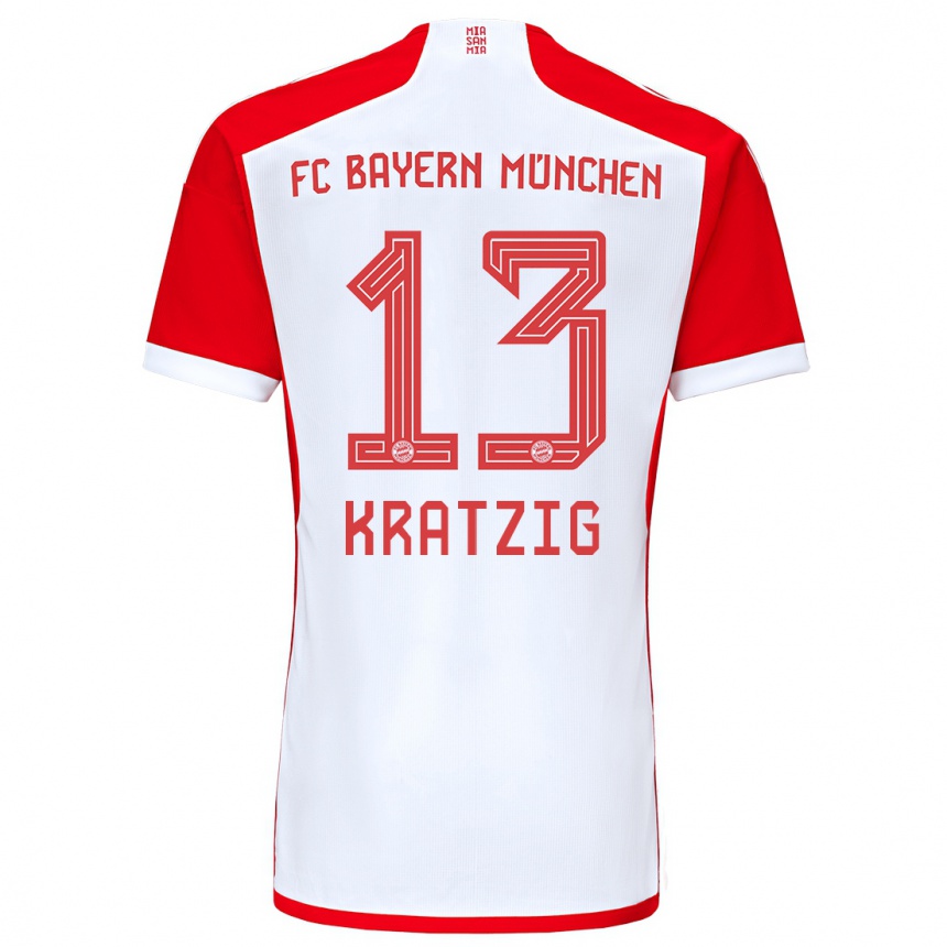 Niño Fútbol Camiseta Frans Kratzig #13 Rojo Blanco 1ª Equipación 2023/24