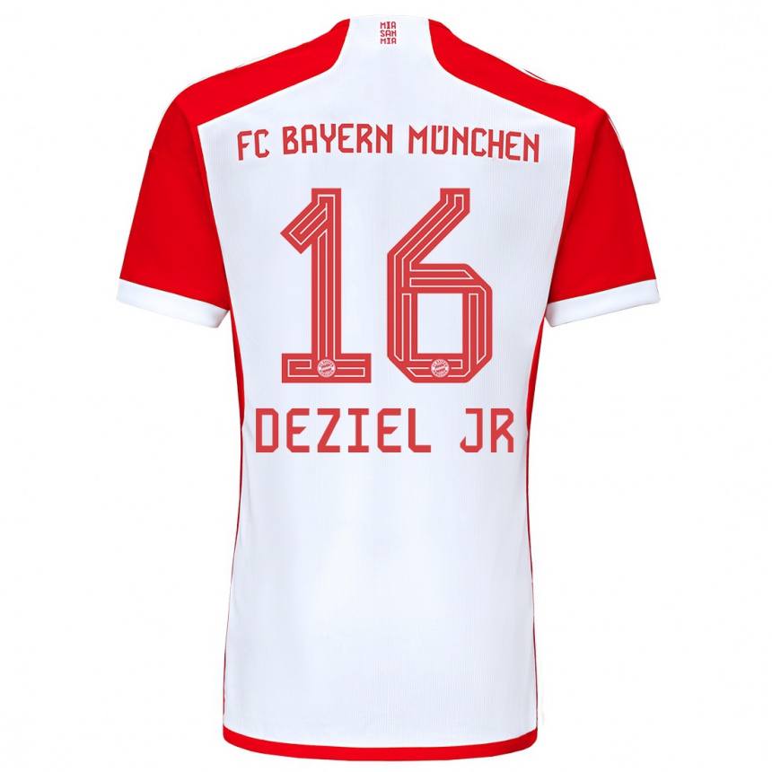 Niño Fútbol Camiseta Robert Deziel Jr #16 Rojo Blanco 1ª Equipación 2023/24