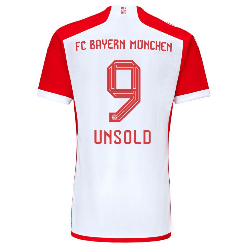 Niño Fútbol Camiseta Samuel Unsold #9 Rojo Blanco 1ª Equipación 2023/24