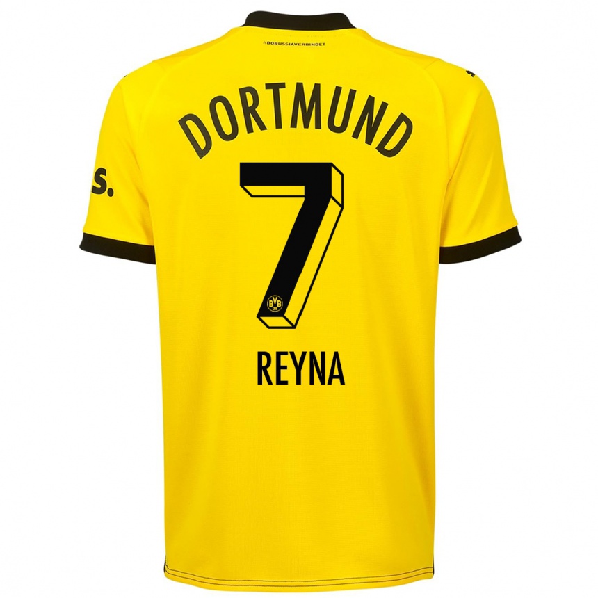 Niño Fútbol Camiseta Giovanni Reyna #7 Amarillo 1ª Equipación 2023/24