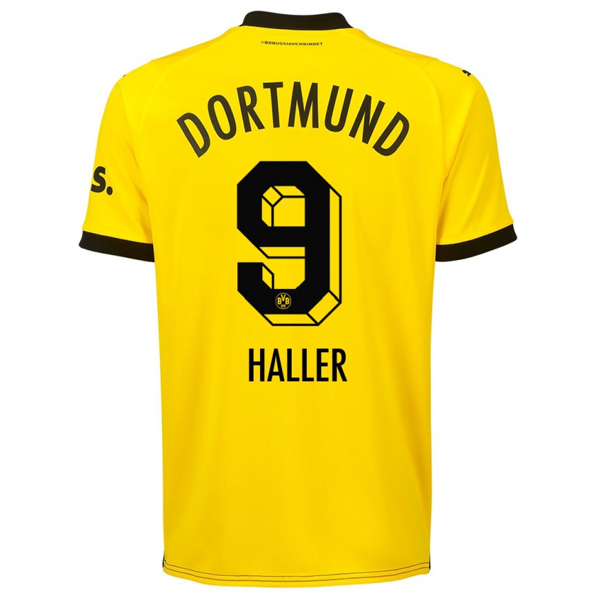 Niño Fútbol Camiseta Sebastien Haller #9 Amarillo 1ª Equipación 2023/24