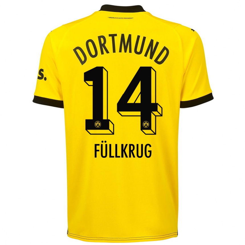 Niño Fútbol Camiseta Niclas Füllkrug #14 Amarillo 1ª Equipación 2023/24