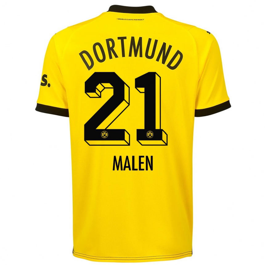 Niño Fútbol Camiseta Donyell Malen #21 Amarillo 1ª Equipación 2023/24