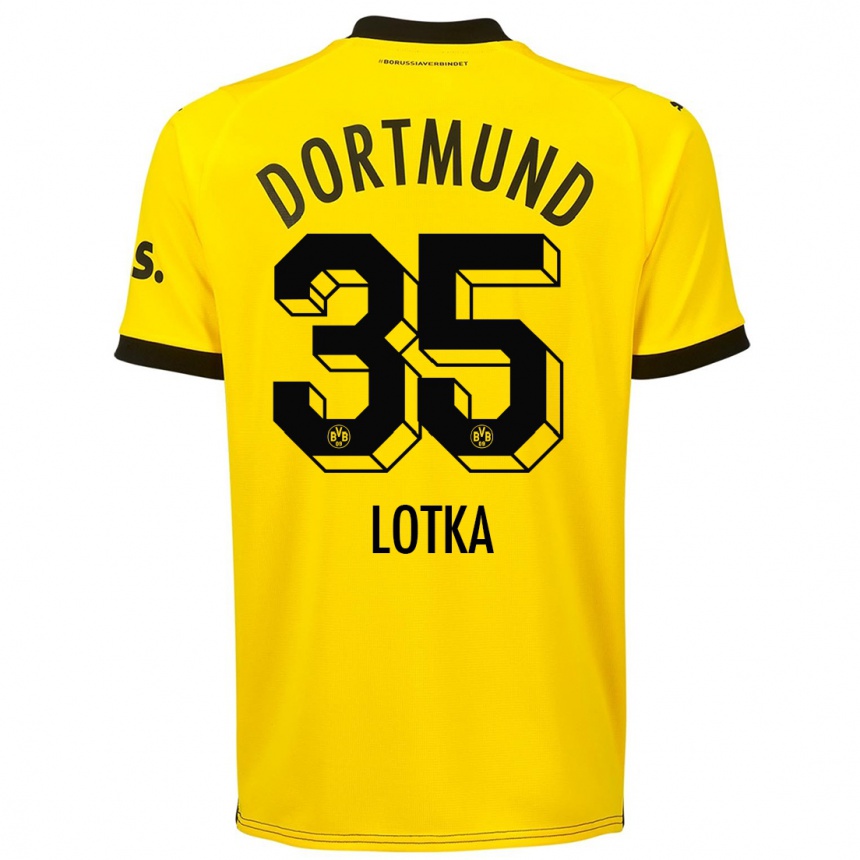 Niño Fútbol Camiseta Marcel Lotka #35 Amarillo 1ª Equipación 2023/24