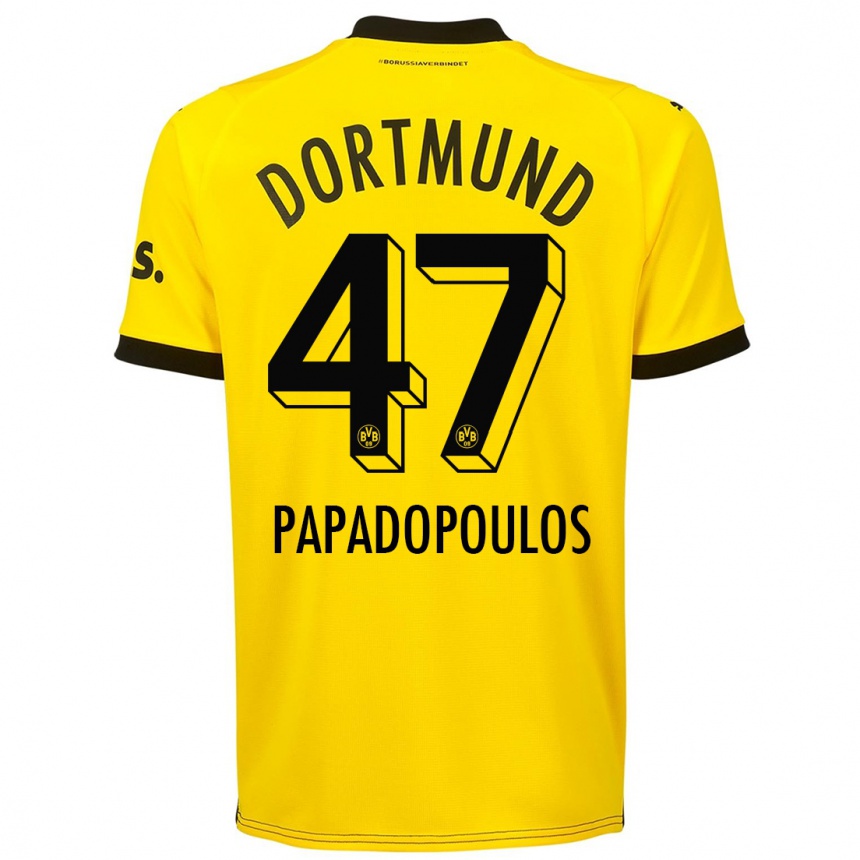 Niño Fútbol Camiseta Antonios Papadopoulos #47 Amarillo 1ª Equipación 2023/24