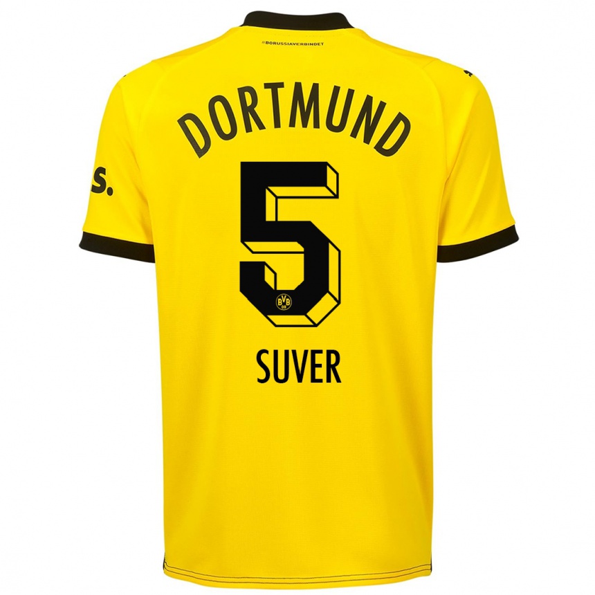 Niño Fútbol Camiseta Mario Suver #5 Amarillo 1ª Equipación 2023/24