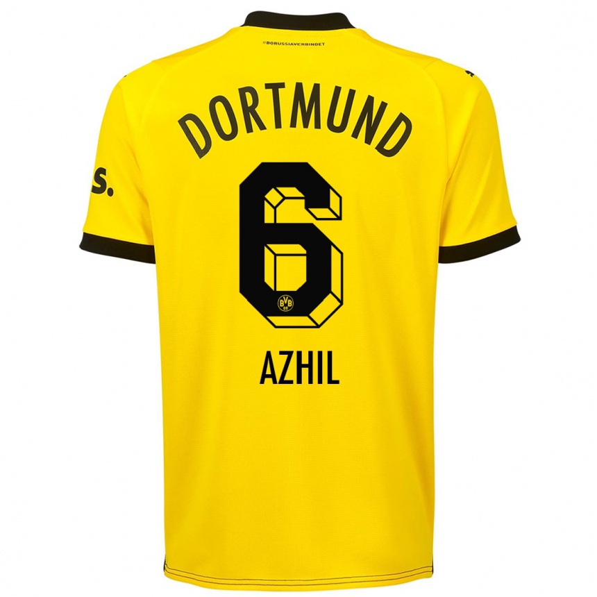 Niño Fútbol Camiseta Ayman Azhil #6 Amarillo 1ª Equipación 2023/24