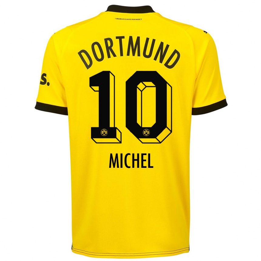 Niño Fútbol Camiseta Falko Michel #10 Amarillo 1ª Equipación 2023/24