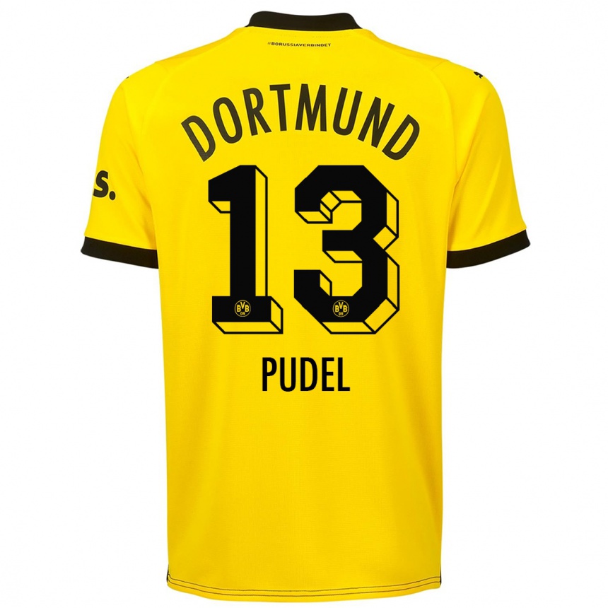 Niño Fútbol Camiseta Bjarne Pudel #13 Amarillo 1ª Equipación 2023/24