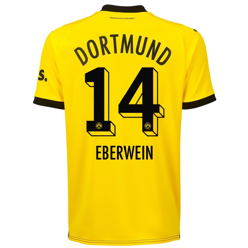 Niño Fútbol Camiseta Michael Eberwein #14 Amarillo 1ª Equipación 2023/24