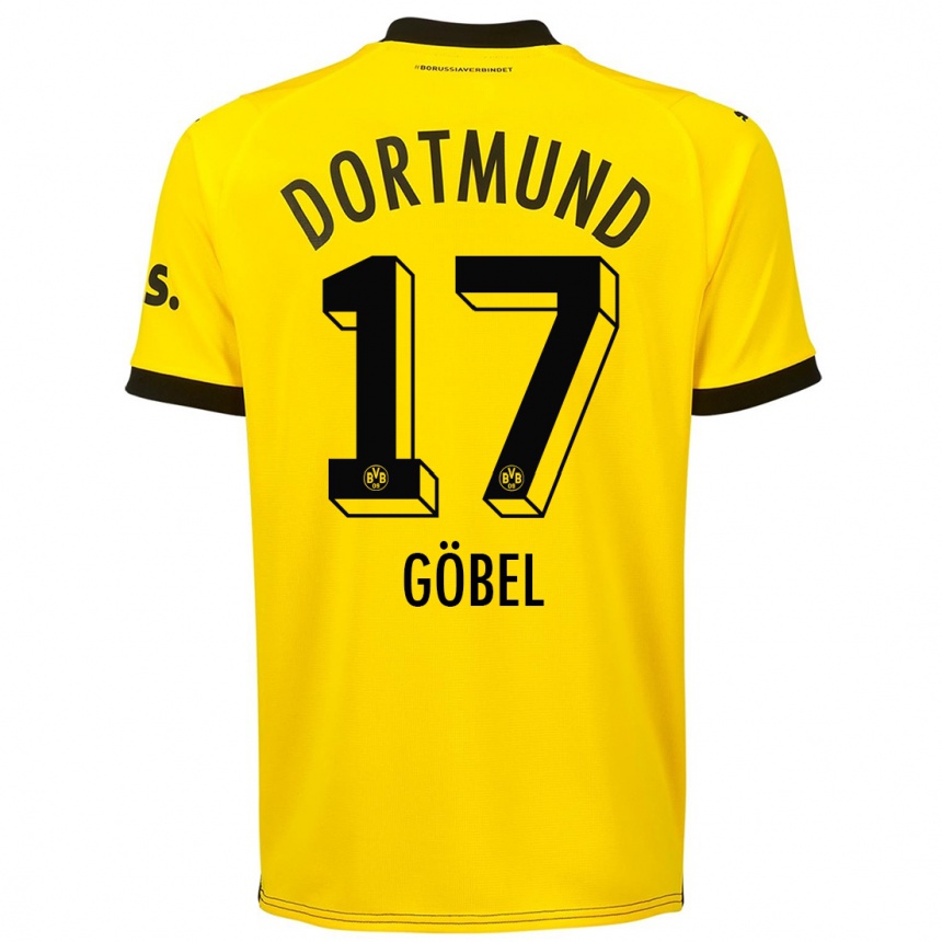 Niño Fútbol Camiseta Patrick Göbel #17 Amarillo 1ª Equipación 2023/24