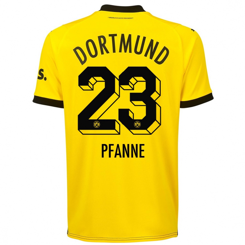 Niño Fútbol Camiseta Franz Pfanne #23 Amarillo 1ª Equipación 2023/24