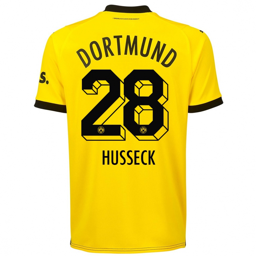 Niño Fútbol Camiseta Jonah Husseck #28 Amarillo 1ª Equipación 2023/24