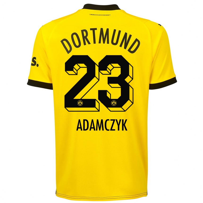 Niño Fútbol Camiseta Nico Adamczyk #23 Amarillo 1ª Equipación 2023/24