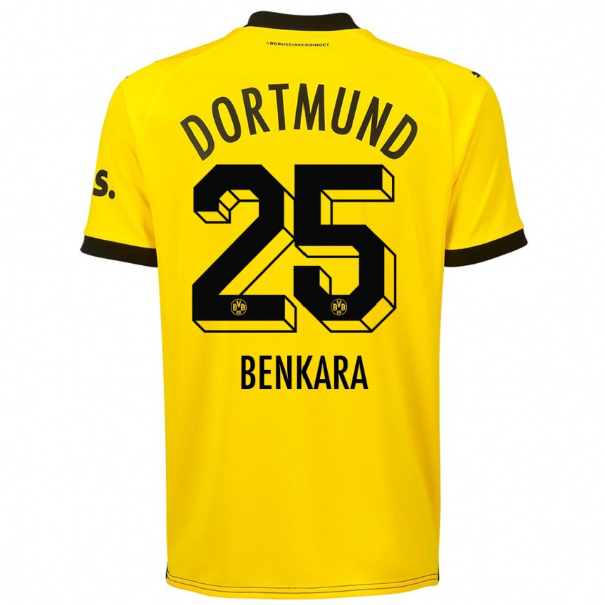 Niño Fútbol Camiseta Elias Benkara #25 Amarillo 1ª Equipación 2023/24