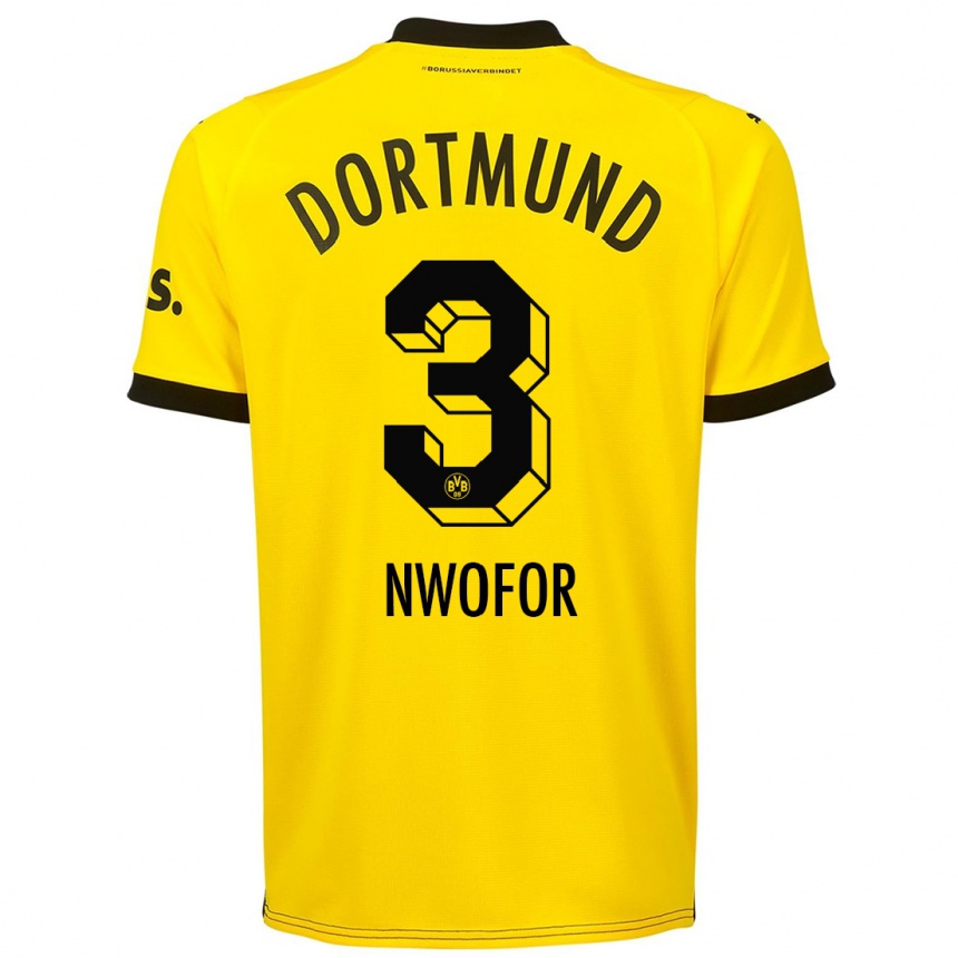 Niño Fútbol Camiseta Jamie Nwofor #3 Amarillo 1ª Equipación 2023/24