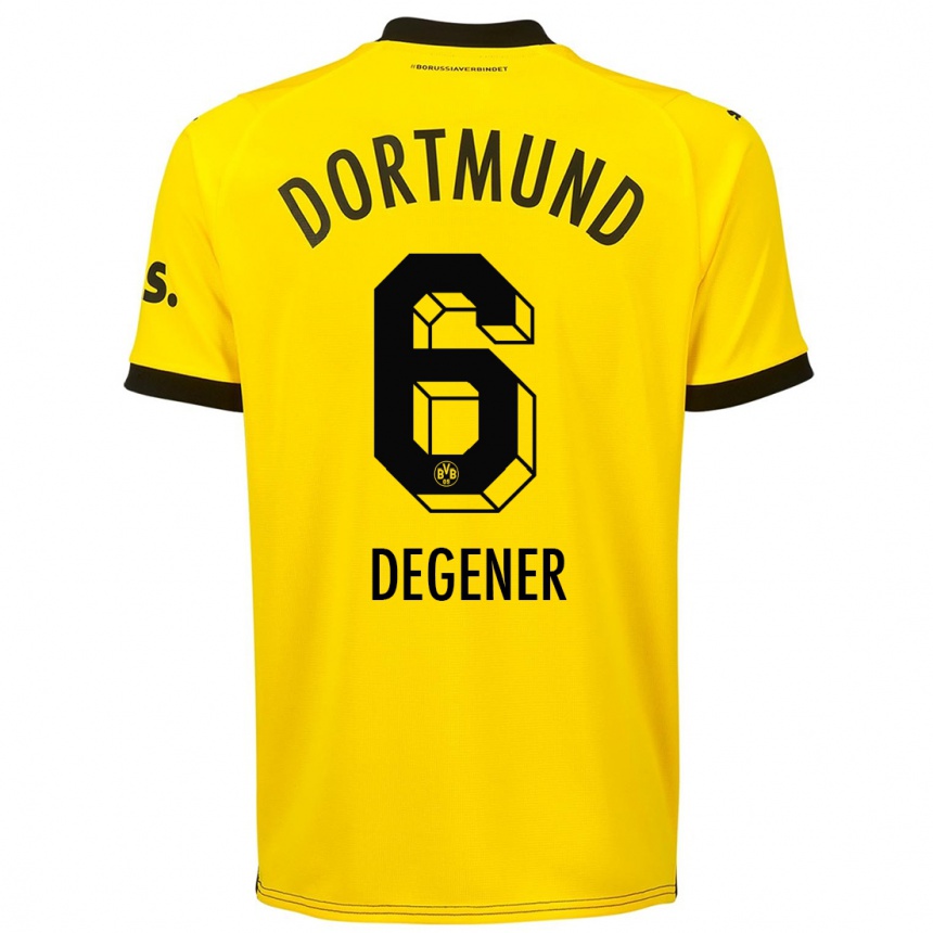 Niño Fútbol Camiseta Tim Degener #6 Amarillo 1ª Equipación 2023/24