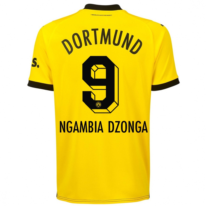 Niño Fútbol Camiseta Diego Ngambia Dzonga #9 Amarillo 1ª Equipación 2023/24