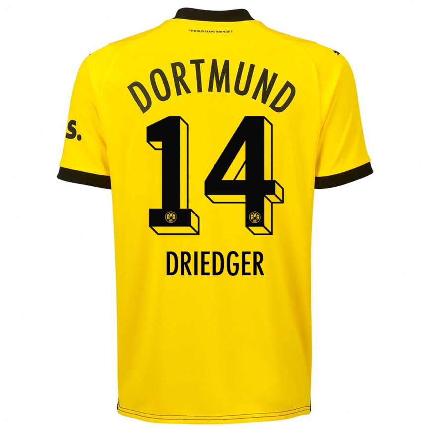 Niño Fútbol Camiseta Julian Driedger #14 Amarillo 1ª Equipación 2023/24