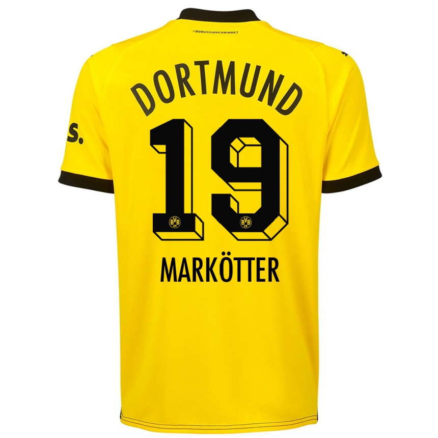 Niño Fútbol Camiseta Jonah Markötter #19 Amarillo 1ª Equipación 2023/24