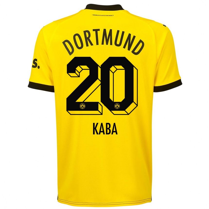 Niño Fútbol Camiseta Mussa Kaba #20 Amarillo 1ª Equipación 2023/24