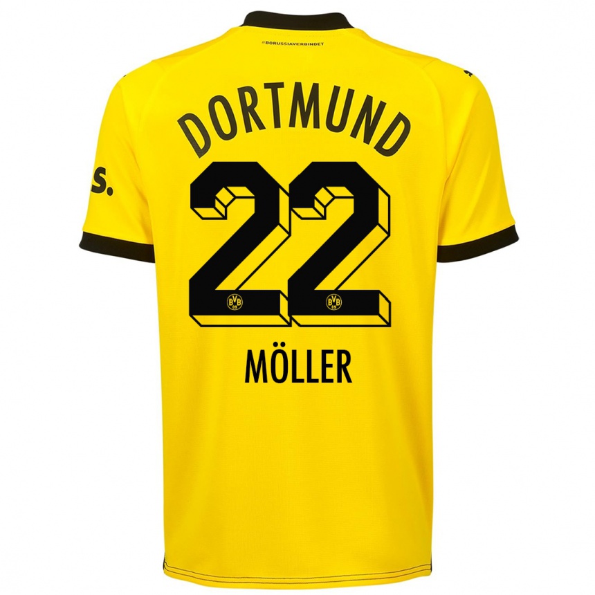 Niño Fútbol Camiseta Paul Möller #22 Amarillo 1ª Equipación 2023/24