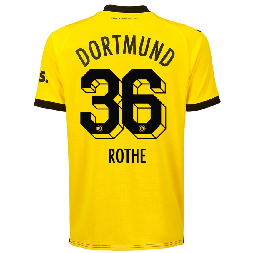 Niño Fútbol Camiseta Tom Rothe #36 Amarillo 1ª Equipación 2023/24